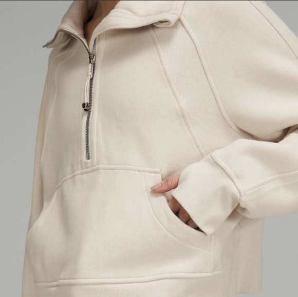 Lululemon Scuba Oversized Funnel Neck Sweatshirt Size XL White Opal LW3FJ6S EUC - Picture 4 of 11